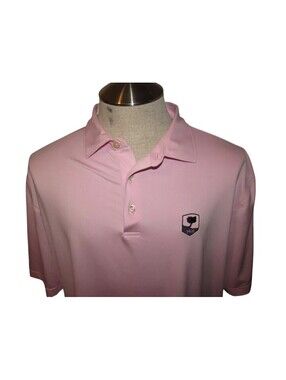 Peter Millar Summer Comfort Pink Golf Polo Shirt Ridgemoor Country Club Size XL